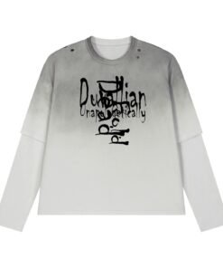 Messy LS WHT (Unisex Vintage Wash Layered T-Shirt)