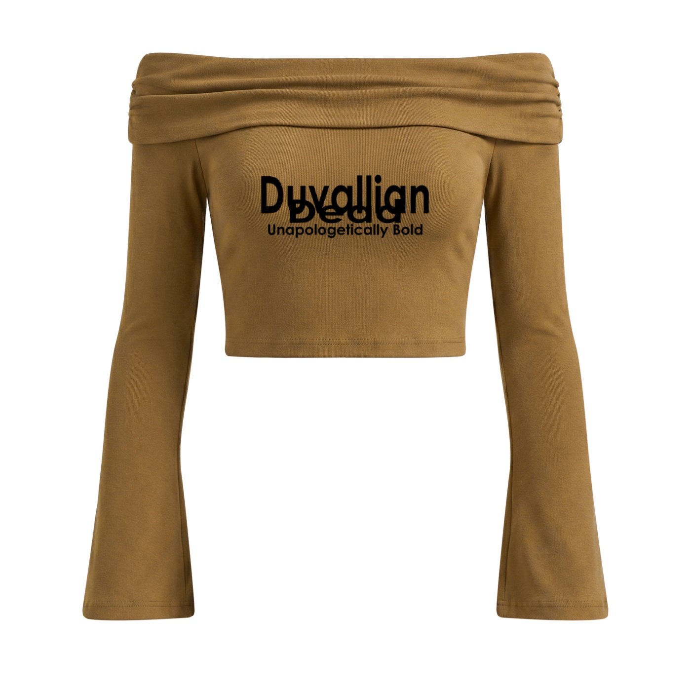 DDUB (Women's Off-the-Shoulder Bell Sleeve Crop T-Shirt) - Image 4