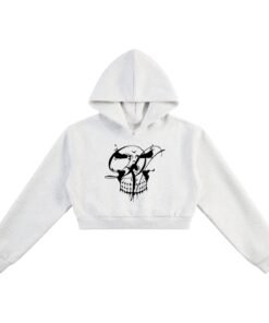 Skull (Essential Cropped Hoodie)