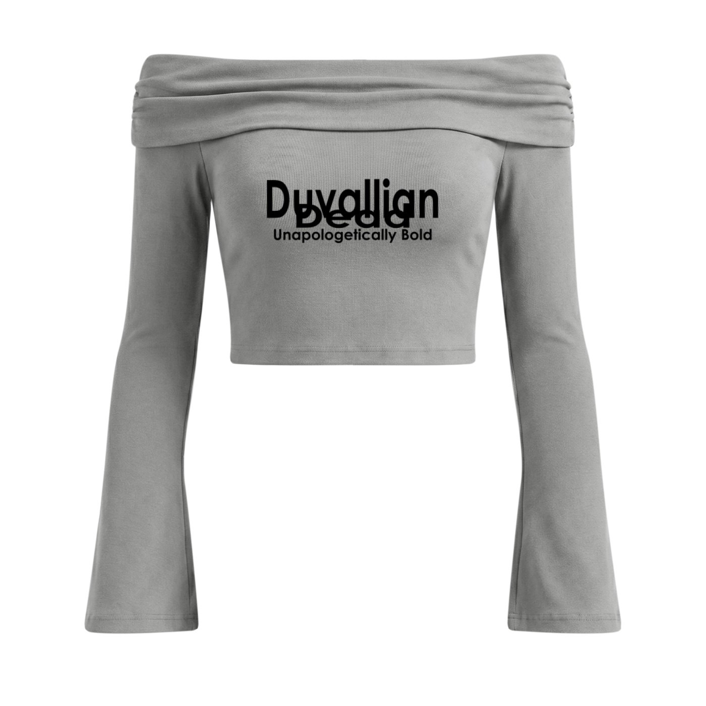 DDUB (Women's Off-the-Shoulder Bell Sleeve Crop T-Shirt)