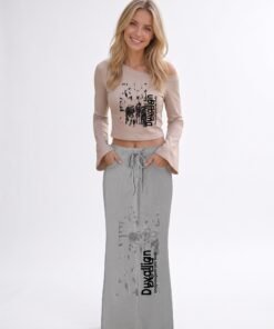 City Beach (Dyed Washed Drawstring Maxi Skirt)